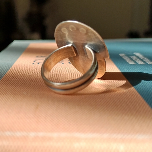 Black Onyx Oval Sterling Silver Ring Handmade sz 6 - Picture 4 of 6